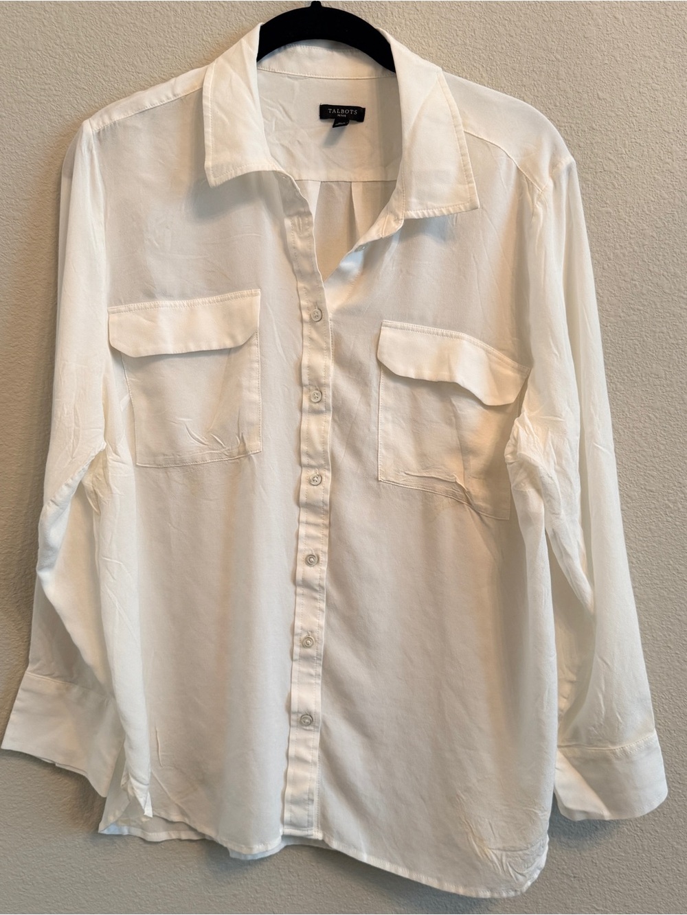 Talbots White Button-Down Shirt
